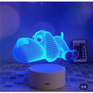3D figurás LED lámpa, 7 színű éjjeli lámpa kutyus