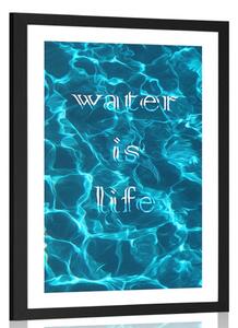 Poszter paszportuval idézettel - Water is life
