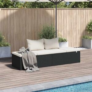 VidaXL fekete polyrattan kerti ágy 195 x 60 cm
