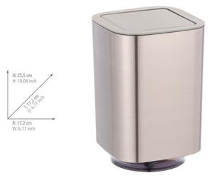 Fényes ezüstszínű műanyag szemetes 5,5 l Auron – Wenko