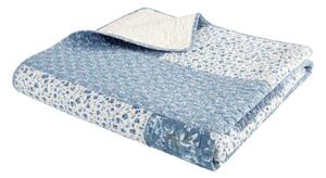 Kék pamut steppelt ágytakaró 220x230 cm Floral Patchwork – Bianca
