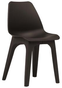 VidaXL 2 db barna műanyag kerti szék
