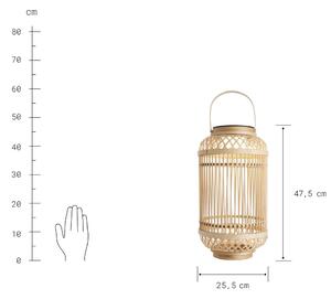 SOLANA napelemes bambusz lámpás, 47,5 cm magas