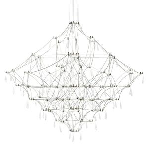 King Home Constellation 100 LED Függőlámpa Szálcsiszolt Acél Kristály