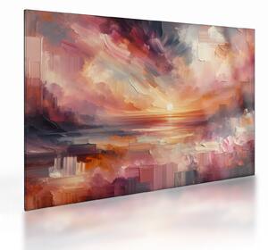 Üveg kép - Festett alkonyat (70x50 cm)