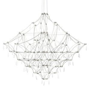 King Home Constellation 120 LED Függőlámpa Szálcsiszolt Acél Kristály