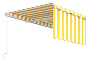 Sárga és fehér kihúzható LED-es napellenző redőnnyel 5 x 3 m