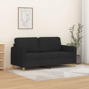 Kétszemélyes fekete szövetkanapé 140 cm