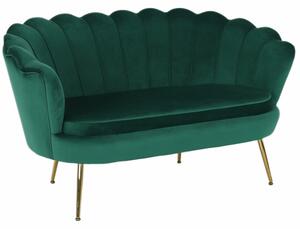 Pad Art-deco stílusban, smaragd Velvet anyag/gold króm-arany, NOBLIN