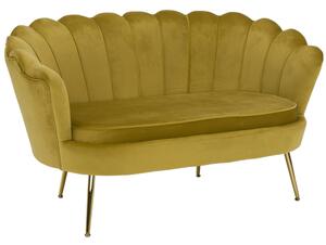 Pad Art-deco stílusban, mustár színűVelvet anyag/gold chróm-arany, NOBLIN