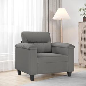 Sötétszürke mikroszálas szövet kanapéfotel 60 cm