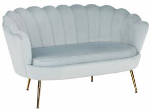 Pad Art-deco stílusban, szürke-kék Velvet anyag/gold chróm-arany, NOBLIN