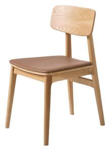 Konyakbarna-natúr színű bőrutánzat étkezőszék Livo – Unique Furniture