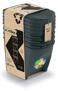 Sortibox 4 Darabos Szelektív Hulladékgyűjtő Rendszer Szett 4x25l Antracit