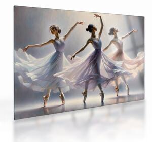 Üveg kép - Három balerina (70x50 cm)