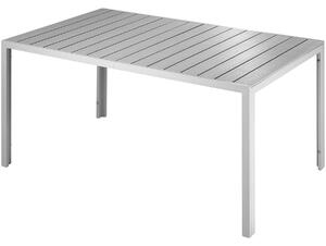Tectake 404402 bianca alumínium kerti asztal állítható magasságú lábak 150x90x74,5cm - ezüstszürke