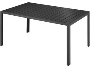 Tectake 404401 bianca alumínium kerti asztal állítható magasságú lábak 150x90x74,5cm - fekete/fekete