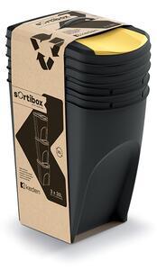 Sortibox 3 Darabos Szelektív Hulladékgyűjtő Rendszer Szett 3x35l Fekete