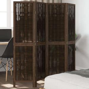 VidaXL 4 Paneles Térelválasztó - Tömör Császárfa - 140-145x160 cm