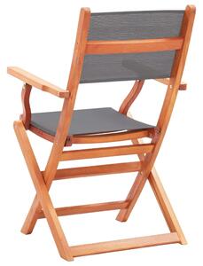 VidaXL 4 db szürke eukaliptuszfa és textilén összecsukható kerti szék