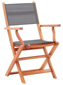 VidaXL 8 db szürke tömör eukaliptuszfa és textilén összecsukható szék