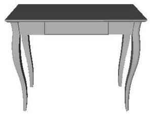 Íróasztal LILLO 65x40cm Fehér lábak / sötétszürke