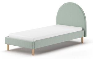 Zöld kárpitozott egyszemélyes ágy ágyráccsal 90x200 cm MOON – Vipack