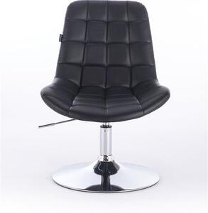 HR590N Fekete modern műbőr szék krómozott lábbal