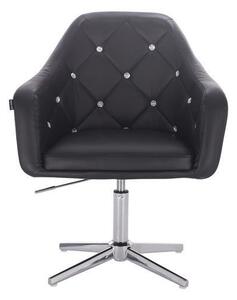 HC830 Fekete modern műbőr szék krómozott lábbal