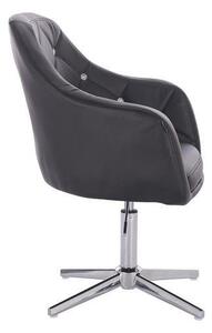 HC830 Fekete modern műbőr szék krómozott lábbal