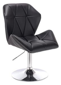 HR212N Fekete modern műbőr szék krómozott lábbal