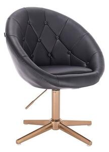 HC8516CROSS Fekete modern műbőr szék arany lábbal