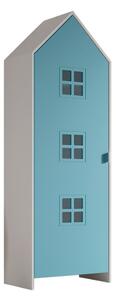 Fehér-világoskék gyerek ruhásszekrény 58x172x37 cm Casami Bruges – Vipack