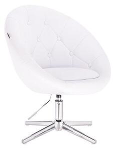 HC8516CROSS Fehér modern műbőr szék krómozott lábbal
