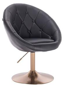 HC8516 Fekete modern műbőr szék arany lábbal
