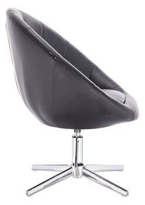 HC8516CROSS Fekete modern műbőr szék krómozott lábbal