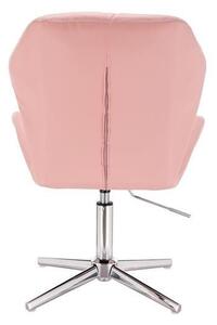 HR212CROSS ZIC-ZAC Rózsaszín modern műbőr szék krómozott lábbal