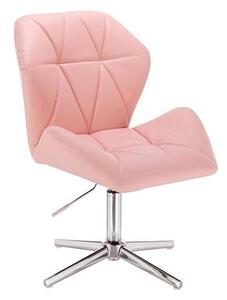 HR212CROSS ZIC-ZAC Rózsaszín modern műbőr szék krómozott lábbal