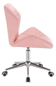 HR212K ZIC-ZAC Rózsaszín modern műbőr szék krómozott lábbal
