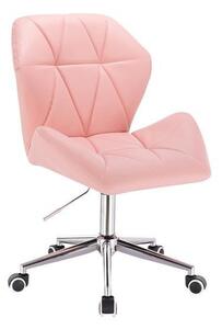 HR212K ZIC-ZAC Rózsaszín modern műbőr szék krómozott lábbal