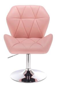 HR212N ZIC-ZAC Rózsaszín modern műbőr szék krómozott lábbal