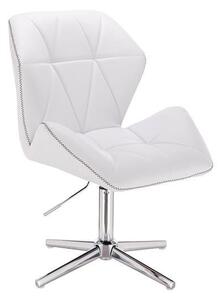 HR212CROSS ZIC-ZAC Fehér modern műbőr szék krómozott lábbal