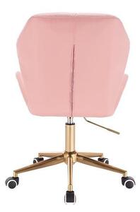 HR212K ZIC-ZAC Rózsaszín modern műbőr szék arany lábbal