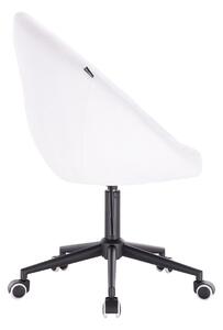 HC8516K Fehér modern műbőr szék fekete lábbal