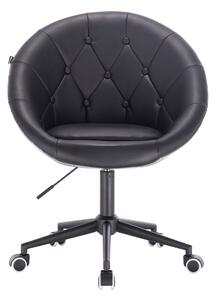 HC8516K Fekete modern műbőr szék fekete lábbal
