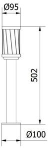 Lámpa Kerti lámpatest KERTA-P 50, E27, MAX.12W, IP44, AC220-240V, 50-60Hz, pole, grafit