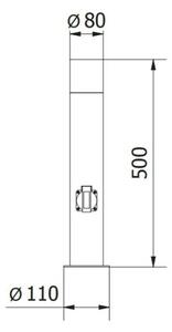 Lámpa Kerti lámpatest LARGO-P PIR 50, E27, MAX.15W, IP44, AC220-240V, 50-60Hz, pólus, grafit
