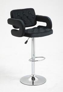 HR8403W Fekete modern velúr szék krómozott lábbal