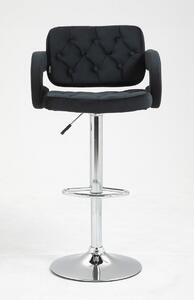 HR8403W Fekete modern velúr szék krómozott lábbal