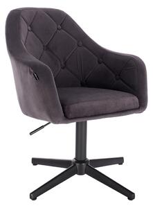 HR831CROSS Grafit modern velúr szék fekete lábbal